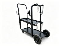 Robuster Schweißwagen mit Schrägabgeschrägter Oberablage & Doppelten Sicherheitsketten, 150kg Tragfähigkeit 2-stufiger Rollender Schweißertrolley