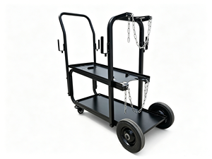 Chariot <span class=keywords><strong>de</strong></span> soudage robuste avec étagère supérieure inclinée et doubles chaînes <span class=keywords><strong>de</strong></span> sécurité, capacité <span class=keywords><strong>de</strong></span> 330 lb, chariot <span class=keywords><strong>de</strong></span> soudeur à roulettes à 2 niveaux - Product Image 2