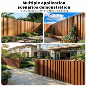 Pannello di recinzione con palo interrato nero in WPC effetto legno per recinzione a doghe, ideale per pareti divisorie esterne e giardini - Product Image 3