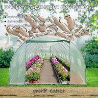 Serre tunnel hydroponique moderne en acier galvanisé avec filet PE pour jardin arrière-cour