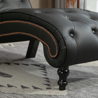 Chaise longue à boutons tuftés violets Chaise confortable au design contemporain pour chambre à coucher Hôtel ou salle à manger