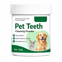 Poudre dentaire pour animaux de compagnie saveur bœuf et algues marines pour chien et chat – Haleine fraîche, dents plus blanches, élimination des taches, contrôle de la plaque dentaire 100g – Vente transfrontalière