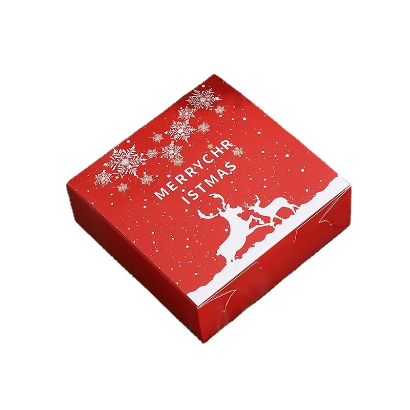 Boîte de noël Portable, nouveau Style, pliable, boîte en papier dur pour bonbons, chocolat, boîte-cadeau de réveillon de noël