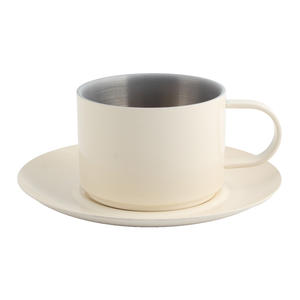 Taza de Café de Acero Inoxidable con Platillo a Juego - Product Image 2