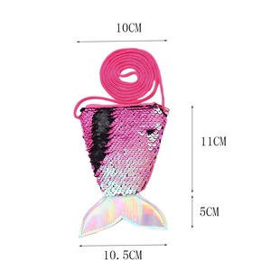 Nuevo Bolso de Lentejuelas de Sirena <span class=keywords><strong>para</strong></span> Niñas con Cordón, Hermoso Bolso con Forma de Cola de Pez, Monedero Pequeño y Portátil con Brillo - Product Image 2