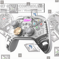 Manette de jeu G7 filaire/sans fil 2,4 GHz, boutons à effet Hall 1000 Hz, vibration asymétrique, moteur de vibration, écologique