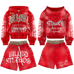 Lightweight Casual Outfit with Premium Stitching and Custom Design & Logo Best Quality Men Hoodie & Shorts Matching <b>Set</b> - Product Image 3