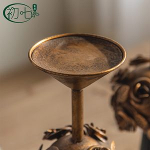 European Retro Wrought Iron <b>Candlestick</b> Holder With Rose Design For Home Wedding Decoration 2055 <b>Large</b> 2056 Small - Product Image 5