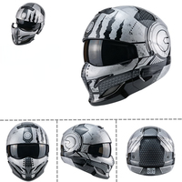 Casque de Moto Racing Rétro Deux-en-Un Certifié DOT avec Accessoires Cascos Para Moto Casque Capacete en ABS