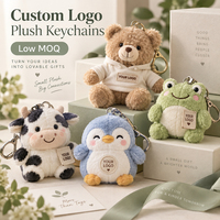 Porte-clés en peluche personnalisé avec logo, breloques de sac en forme d'animaux mignons pour cadeaux d'entreprise et articles promotionnels