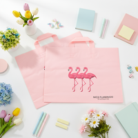 Sac de courses robuste à fond carré avec poignée Flexiloop, fabriqué en plastique LDPE pour l'expédition et la vente au détail, sacs cadeaux personnalisables avec logo
