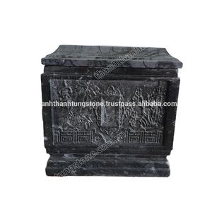 Usine marbre Vietnam sculpté cristal blanc marbre ossuaires boîte à vendre crémation cendres urnes - Product Image 2