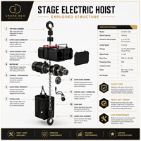 Alat Pengangkat Panggung Profesional dengan Proteksi Beban Berlebih, Alat Pengangkat Listrik Senyap dengan Rantai Beban G80 untuk Konser dan Teater