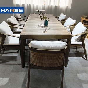 Set da Pranzo <span class=keywords><strong>per</strong></span> Esterni <span class=keywords><strong>in</strong></span> Alluminio e <span class=keywords><strong>Legno</strong></span> di Teak, Tavolo e <span class=keywords><strong>Sedie</strong></span> <span class=keywords><strong>per</strong></span> Caffè e <span class=keywords><strong>Giardino</strong></span> - Product Image 3
