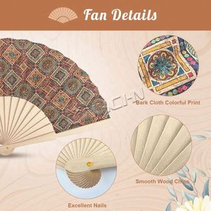 New Arrival Custom Vintage Bark Wooden <b>Folding</b> Hand Fans for Wall Hanging Decoration - Product Image 5