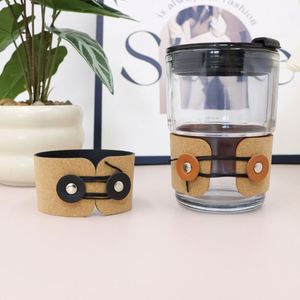 Fundas de Piel Sintética Resistentes al Calor para Café, Cubierta de Corcho Antideslizante, Funda Protectora Reutilizable para Tazas, para el Hogar, la Cocina y el Camping - Product Image 4