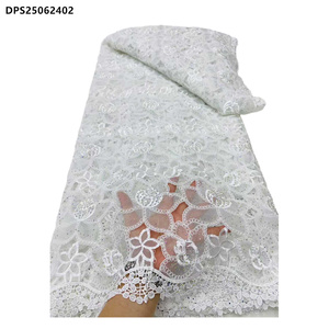 Fabricación profesional bordado flor africana de encaje <span class=keywords><strong>guipur</strong></span> tela <span class=keywords><strong>para</strong></span> el <span class=keywords><strong>vestido</strong></span> de boda - Product Image 3