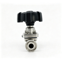 Válvula Sanitaria Manual de Diafragma de Acero Inoxidable 304 316L OEM de Alta Pulverización e Higiene con Abrazadera Tri-Clamp para Alimentos, Bebidas y Lácteos