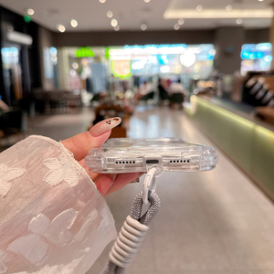 Lanyard 360 Transparent Mobile Phone <strong>Case</strong> for Tecno Spark Go <strong>2</strong> 40C Pop 10 for Infinix Smart 10 <strong>Plus</strong> Hot 60 Pro <strong>Plus</strong> 3 in 1 Cover - Product Image 5