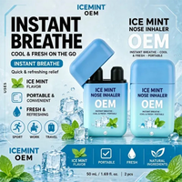 Dispositif de nettoyage nasal à double orifice avec bouchon rabattable, à base d'huiles minérales et végétales biologiques, pour inhalation, nourrissant, naturel, soulageant la congestion