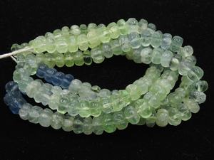 Perles de fluorite multicolores - Forme de rondelle sculptée à la main - Pierre précieuse percée - Certifiées par une tierce partie - Pour la fabrication de bijoux - Fil de 16 pouces - Naturelles - Product Image 2