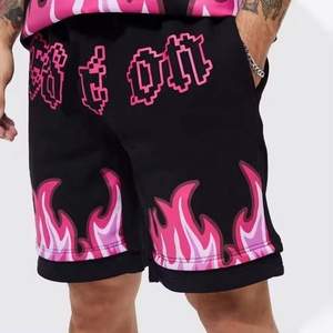 Conjunto de Ropa Urbana Hip Hop para Hombre, Personalizado al por Mayor, 2 Piezas, Camiseta y Pantalones Cortos con Estampado Gráfico Alfabético, Impresión Digital Directa para Invierno - Product Image 3