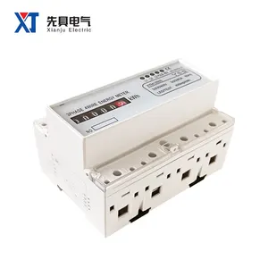 XTM1250S 7P 3 Phase 4 Wires Energy Meter KWH Register Display 35mm Guide Rail Type 68*88*125mm 3x230V/400V