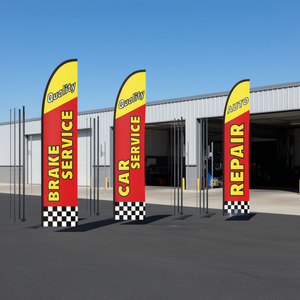 Kit de Bandera Publicitaria para Reparación de Automóviles, 4.5 M, Poliéster Impermeable, Poste de Aluminio, Impresión Digital - Product Image 2