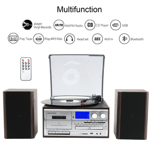 Altavoces Externos para Teléfono con Reproductor de Tarjetas BT, SD, USB, TF, Reproductor de Casetes, Reproductor de Vinilos con Altavoces Externos, Compatible con Función de <span class=keywords><strong>Vinilo</strong></span> a MP3 - Product Image 1