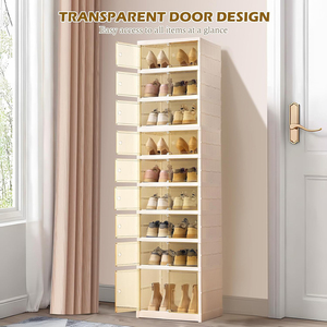 Zapatero de Plástico de 5 Niveles, Organizador de Zapatos que Ahorra <span class=keywords><strong>Espacio</strong></span>, Estante de Almacenamiento Apilable para Dormitorio o Entrada - Product Image 3