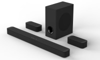 Barre de son 180W RMS 5.1 avec caisson de basses sans fil, deux enceintes satellite sans fil, super basses, système audio domestique