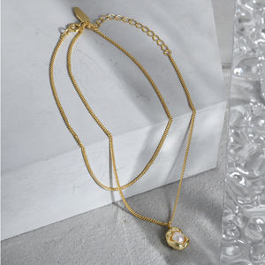 Vente en gros de chaîne de clavicule en argent sterling 925 de haute qualité pendentif en perles de coquillage collier de perles de <span class=keywords><strong>culture</strong></span> en forme d'arachide - Product Image 6