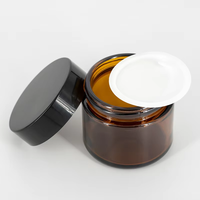 Emballage de stockage en plastique ambré personnalisé contenants cosmétiques à large ouverture bocaux en plastique givré