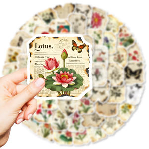 56 Pegatinas <span class=keywords><strong>Vintage</strong></span> con Diseño de Periódico, Mariposas y Flores <span class=keywords><strong>para</strong></span> Diario, Estilo Borde Quemado, <span class=keywords><strong>para</strong></span> Álbumes de Recortes - Product Image 1