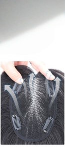 Đầy Đủ Tay Dệt Cho Thụy Sĩ Net Tóc Giả Miễn Phí Chia Tay Trọng Lượng Nhẹ Thoáng Khí Remy Tóc Vô Hình Trán Top Hairpiece Tóc Thật Cổ - Product Image 5