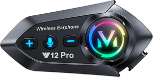 Y12 PRO Dual-Core Chipset 5.4 Helmet Headset with Full Duplex <b>Intercom</b> 500M and Music Share Motorcycle <b>Intercom</b> - Product Image 5