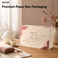 Boîte cadeau rigide beige rose personnalisable avec insert en EVA multi-grilles pour plusieurs capsules et cadeaux de tonifiants santé