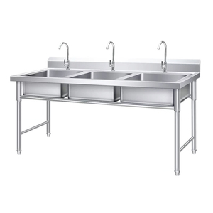 Évier de cuisine simple, double, triple, fabriqué en usine, évier de lavage commercial portable en acier inoxydable pour restaurant, vente en gros - Product Image 3