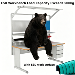 Banco da Lavoro Antistatico ESD Certificato IEC 61340 con Telaio in Acciaio per Linee di Assemblaggio SMT, Produzione Elettronica e Fabbriche EMS - Product Image 3