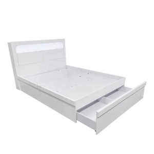 22LAD004 lit blanc pour enfants, finition mélamine, pour jeunes garçons, lit de rangement simple, ensemble de <span class=keywords><strong>chambre</strong></span> pour enfants - Product Image 3