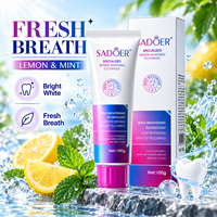 Vente en gros de dentifrice blanchissant spécialisé 100g, OEM & ODM, triple éclaircissement, nettoyage en profondeur, gel anti-taches