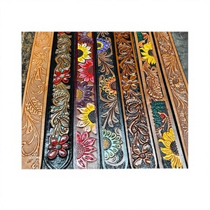 BS INTERNATIONAL Hebilla Cuadrada de Cuero Vacuno con Patrón Floral Vintage, Hecha a Mano, Ecológica, Impermeable, de Acero, Casual, para Hombre, con Transferencia Térmica - Product Image 6