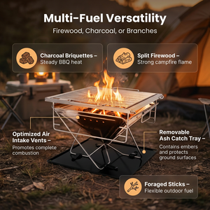 Parrilla Plegable de Acero Inoxidable Reforzado para Exteriores, Estilo Coreano, para Camping, Picnic, Carbón, Leñ<span class=keywords><strong>a</strong></span>, Fogata - Product Image 2