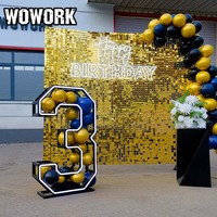 2026 WOWORK Décoration murale effet miroir scintillant pour photomaton, toile de fond de mariage, pour fêtes, anniversaires et enterrements de vie de jeune fille