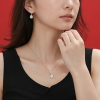 Ensemble de bijoux tendance 2027, collier et boucles d'oreilles pendantes en zircon cubique, bijoux pour femmes, plaqué or, cadeau de mariage