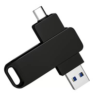 Flashdisk Key 64GB USB Flash Drive 32GB OTG Metal USB 2.0 Tipe C Kecepatan Tinggi Logo Gratis Cetak Laser OTG USB Tipe C Memory Stick