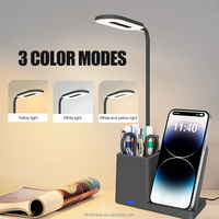 Chargeur sans fil multifonctionnel 3 en 1 15W, lampe de bureau à LED avec support de charge rapide et porte-stylo pour smartphones