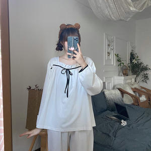 Venta al por mayor de pijamas Pillama Mujer Pijama Por Mayor <span class=keywords><strong>Ropa</strong></span> De Dormir Pijama Femmes Dos Piezas Loungewear Set Pijama para Mujer - Product Image 2