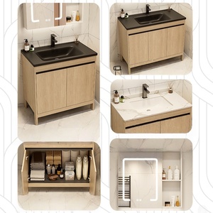 Bathroom cabinet combination bathroom wash basin floor-standing ceramic integrated wash basin wash basin - Product Image 5