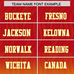 Maillot de football américain personnalisé rouge et or dégradé pour l'extérieur - Product Image 3